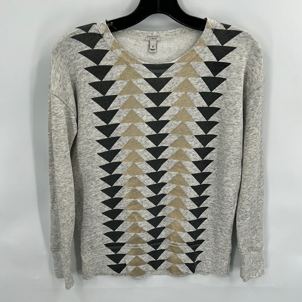 J Crew Women's Gray & Gold Lightweight Sweatshirt Size XS